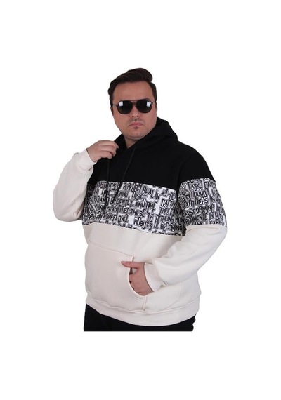 Starbattal Büyük Beden Kapüşonlu 3ip Sweat Transforming 25713 Sıyah Siyah
