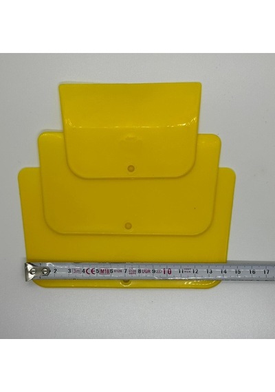 Sarı 3lü Set Plastik Spatula Pasta Sıvama Hamur Kesici Ve Kazıyıcı Pasta Şekillendirici Plastik Sar Diğer