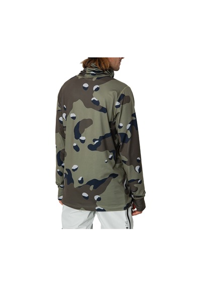 Burton Burton Long Neck Erkek Yeşil İçlik Üst Forest Moss Cookie Camo Haki