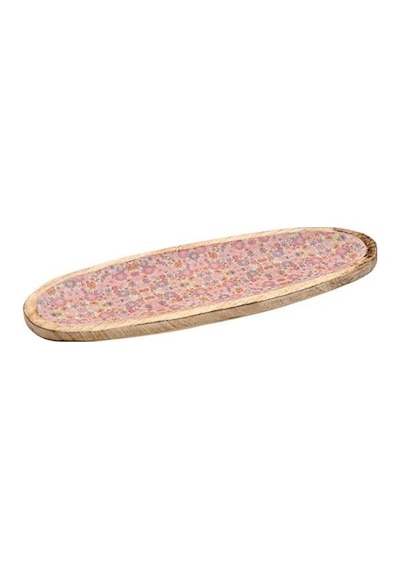 Vitale AK.Fq0010 Şiva Çiçek Desenli Oval Tabak Pembe