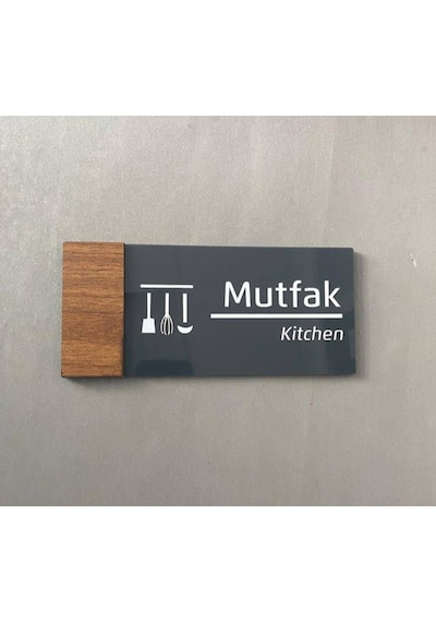 Wooden Serisi Mutfak Kapı Isimliği