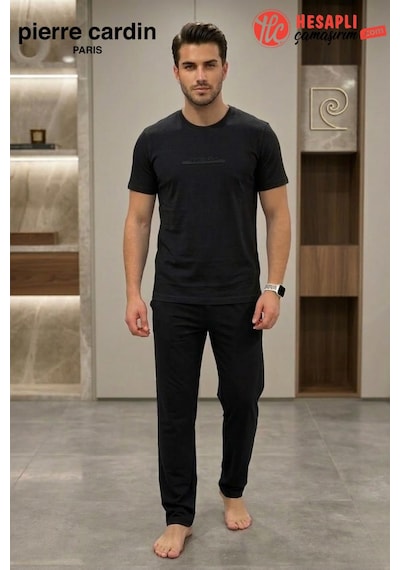 Pierre Cardin Paris Premium Erkek %100 Pamuklu Rahat Kalıp Cepli Kısa Kollu Pijama Takım Siyah Pierre Cardin Paris Premium Erkek %100 Pamuklu Rahat Kalıp Cepli Kısa Kollu Pijama Takım Siyah