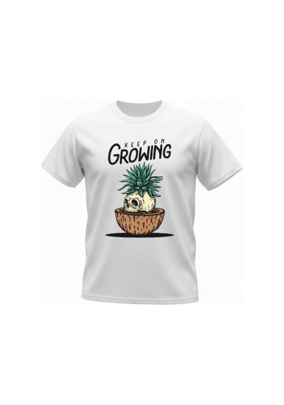 Urbantrendstore Unisex Keep On Growing Oversize Fit Rahat Geniş Salaş T-shirt Günlük Tişört Beyaz