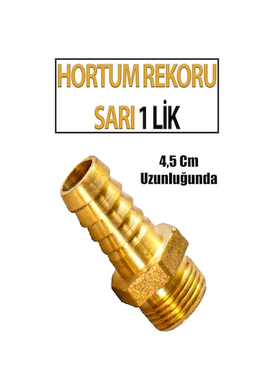 Sarı Pirinç Hortum Rekoru 1 Lik 4,5 Cm Uzunluğunda