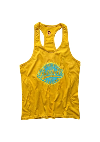 Bluu Barbell Fitness Gym Tank Top Sporcu Atleti Sarı-Mavi Sarı