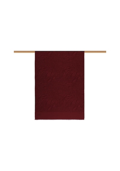 İpekevi Monogram Şal - Zebra Desenli - Bordo Bordo