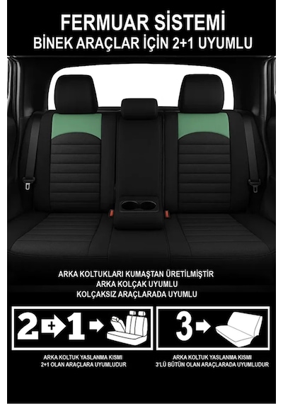 Lada Priora I Combi Facelift 2013 1.6 98 Hp 2013 Uyumlu Thor... Serisi Tay Tüyü Yeşil Oto Kılıfı Tam Set