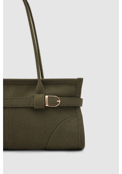 Shule Bags Enyola Vintage Süet Çanta Haki