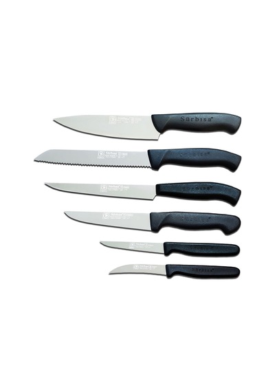 Sürbısa 6 Parça Siyah Mutfak Bıçak Seti SET4 Siyah