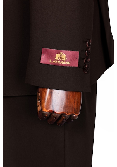 İlayda Emir Luxury, İtalyan Kesim, Slim Fit, Blazer, Erkek Takım Kahverengi