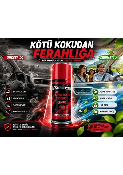 Klima Koku Giderici Bombası 150 Ml - Araç İçi Koku Giderici, Klima Temizleyici, Kalıcı Ferahlık Jeune Mor Koku Kırmızı
