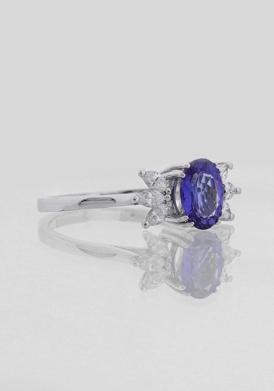 Lotus Çiçeği Tanzanite Tektaş Pırlanta Yüzük