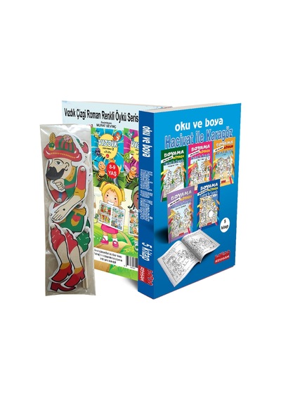 Oku, Boya Ve Oynat : Hacivat İle Karagöz Seti 5 Kitap + Kukla...