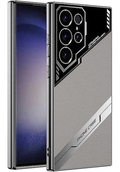 Galaxy Uyumlu S23 Ultra Kılıf Kamera Korumalı Suni Deri Tasarım Zore Yeni Seri Procase Kapak-titanyum-gri Titanyum-gri