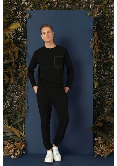Efor Ts 874 Slim Fit Siyah Spor T-shirt Siyah
