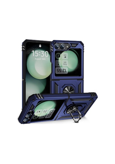 Galaxy Uyumlu Z Flip 6 Kılıf Tchs Vega Kapak - Mavi Mavi