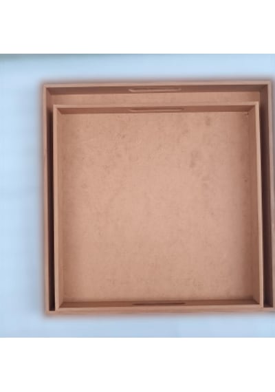Hobi Dekoratif Tepsi Takım İkili Model HAM Ahşap MDF El Yapımı