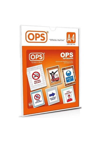 Ops Afiş Taşıyıcı Sergileme Ürünü Duvar Tipi A4 070 Çok Renkli