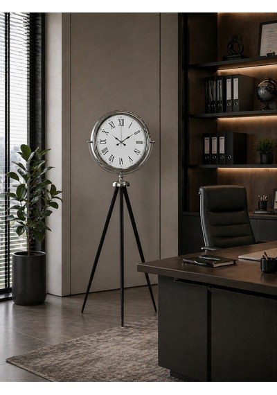 Krom Asalet Tripod Ayaklı Saat