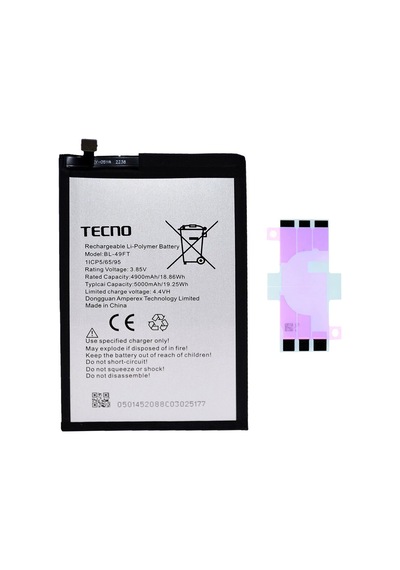 Tecno Spark 6 Go Bl-49ft Batarya Pil Telefon Bataryası Pil Bandı Yanında