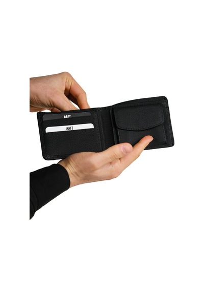 Mft Leather Design Hakiki Deri Erkek Kartlıklı Cüzdan Fossil 5750 Mat Siyah