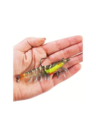 Valkyrie 3 Adet Silikon Karides Balık Yemi 9cm 11.5gr Gerçekçi Levrek Katili Yem Lrf Spin