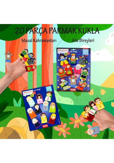 2 Set 20 Parça Tox Masal Kahramanları ve Aile Bireyleri Parmak