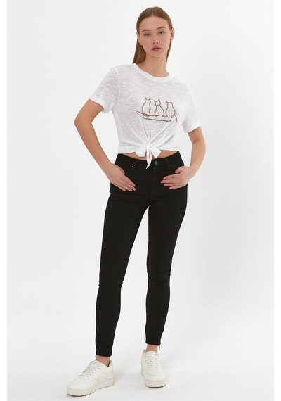 Alexandergardı Baskılı Bağcıklı T-shirt B22-24300 001