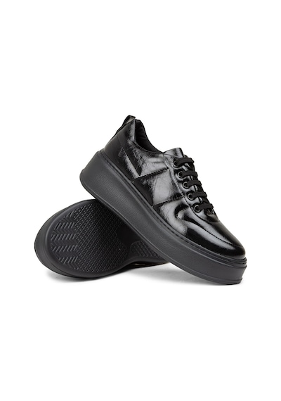 Deery Kadın Vintage Rugan Siyah Sneaker Ayakkabı - Ce483zsyhc01 Siyah
