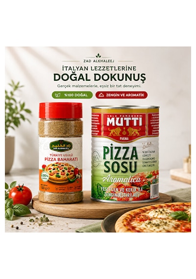 Aromatica Pizza Sosu Ve Zad Alkhaleej Türkiye Usulü Pizza Baharatı 150 G 2 Li Evde Pizza Yapım Seti