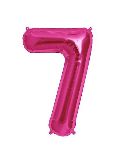 100 CM Pembe 7 Rakam Folyo Balonu. Sayı Büyük Boy Helyumla Uçan
