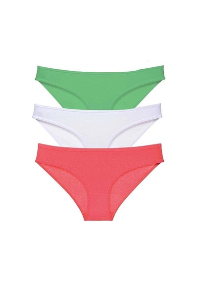 Hubrendy Tedarik 3 Adet Süper Eko Set Likralı Kadın Slip Külot 546 Çok Renkli