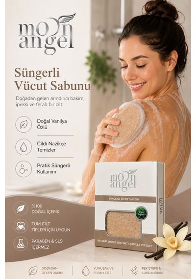 Süngerli Sabun Doğal Güzellik Vanilla Extract Vücut Sabunu Vanilya