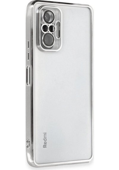 Xiaomi Redmi Note 10 Pro Kılıf Kamera Korumalı Lensli Silikon - Gümüş