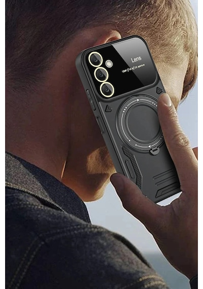Durukar Samsung Galaxy A26 Kılıf Joy Lens Standlı Kapak - Mor
