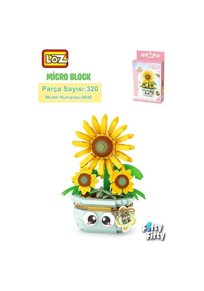 Loz Micro Block Serisi Çiçek Buketi 320 Parça Oyuncak Yapım Seti Fflz-8840
