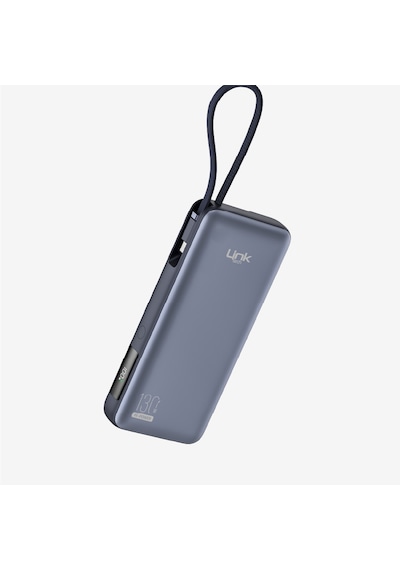 P131 Premium 130w Dijital Ekranlı Dahili Type-c Kablolu 20000 Mah Füme