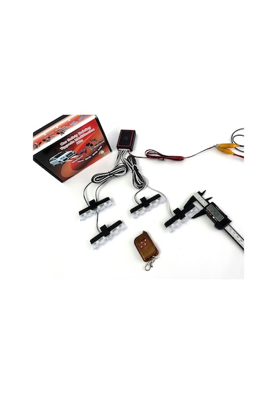Turuncu Panjur Led 4lü Çakarlı Modlu Kumandalı 12v