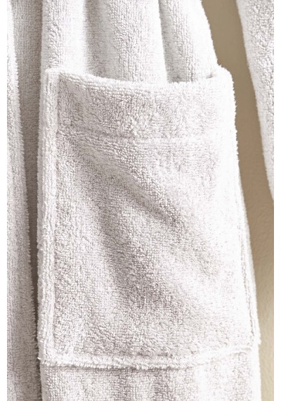 Beyaz Şalyaka %100 Pamuklu Unisex Otel & Spa Bornozu