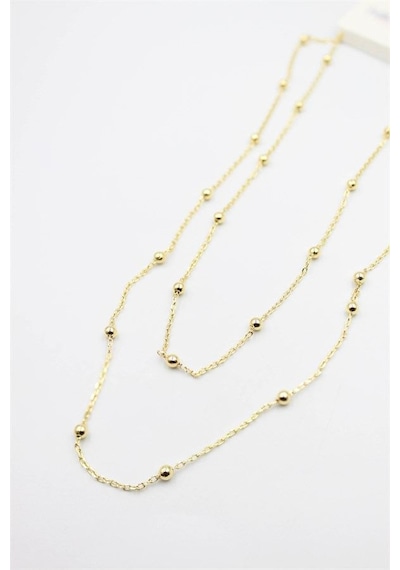 Top Zincir Kolye-90cm - Altın 68461964