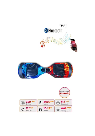 Citymate Hoverboard Elektrikli Kaykay Scooter Bluetooth Hoparlörlü 6.5 İnch D10
