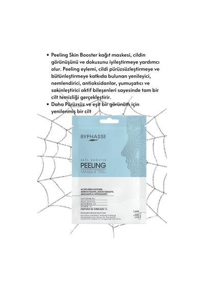 Byphasse Peeling Etkili Ve Pürüzsüzleştirici Skin Booster Kağıt Yüz Maskesi