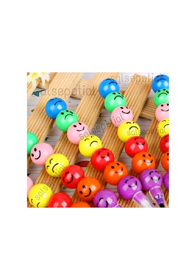 24'lü Emoji Yumurtlayan Kurşun Kalem Hediyelik Oyuncak Doğum Günü Karne Günü Hediyelik 24 Adet Renkli