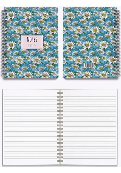 Daisy-midi 14x20 Çizgili Defter Mavi