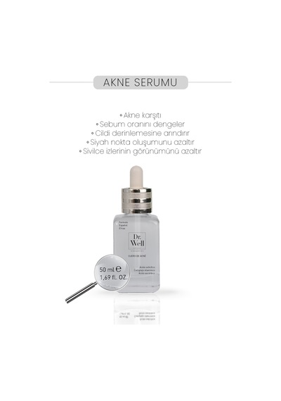 Dr. Well Barcelona Cosmetics Akne Karşıtı Siyah Nokta Önleyici Gözenek Sıkılaştırıcı Akne Serumu 50 ML