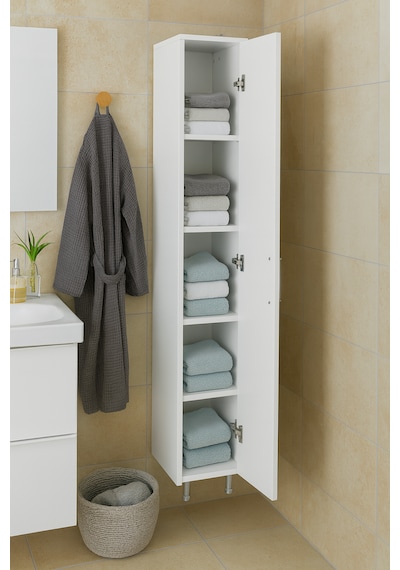 Stillmobilya 170x35cm Mdf Mutfak Banyo Çok Amaçlı Dolap Beyaz