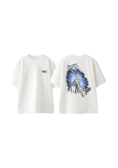 Thewert Teamsesh Tasarım Sırt Baskılı Pamuk Beyaz Oversize T-shirt