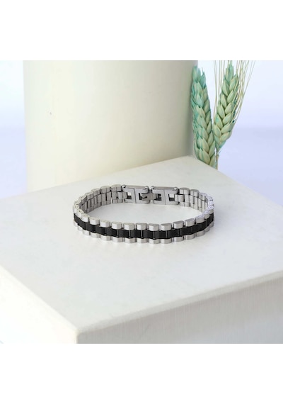 Moncuk Design Siyah Beyaz Ful Çelik Bileklik 33511g1d5m Siyah