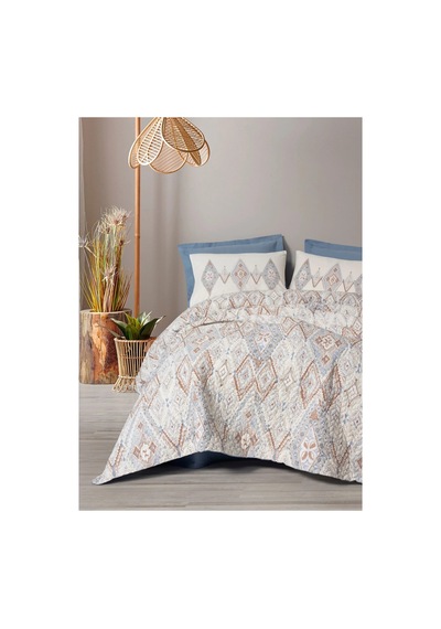 Cotton Box Zanora Indigo Çift Kişilik Kapitone 4 Mevsim Nevresim Takımı Çok renkli