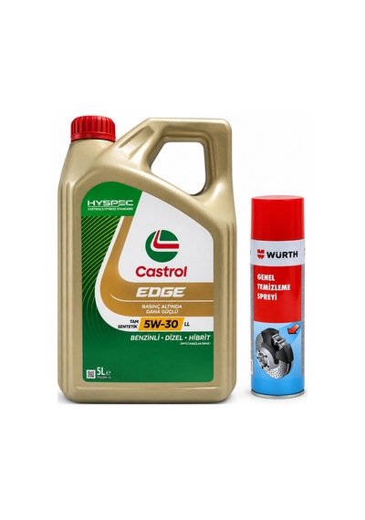 Castrol Edge Motor Yağı 5w-30 5 L + Würth Balata Spreyi 500 ML